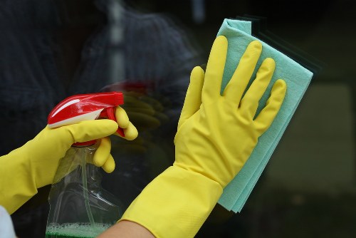 Carpet cleaning technician preparing equipment for a service appointment